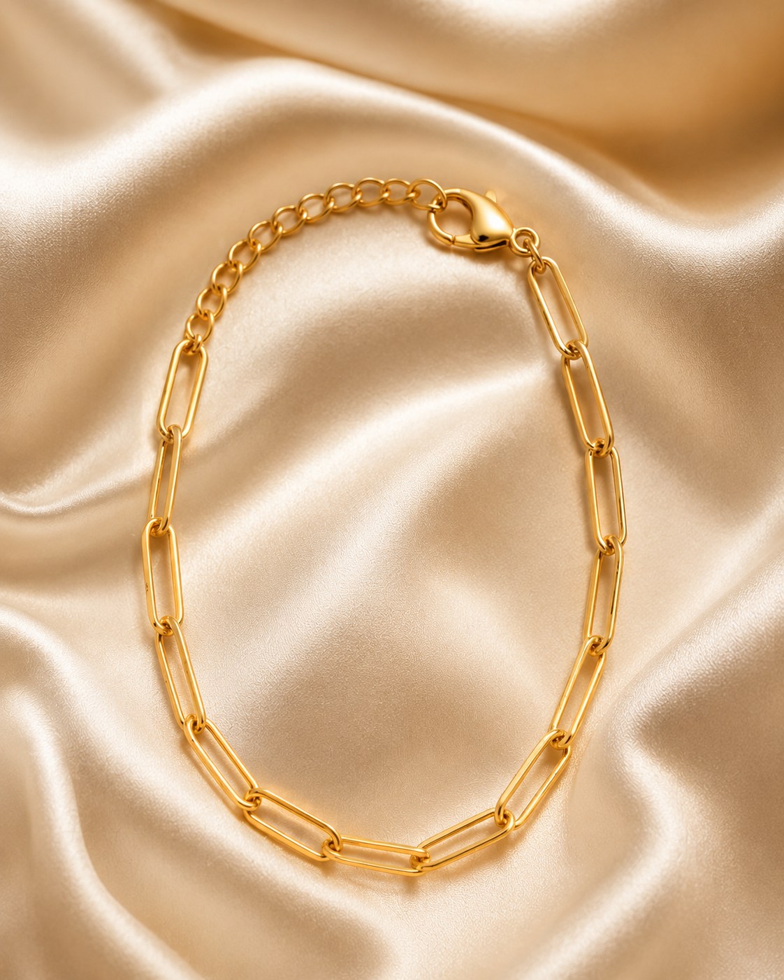 18K Gold Plated Paperclip Chain Bracelet image 1