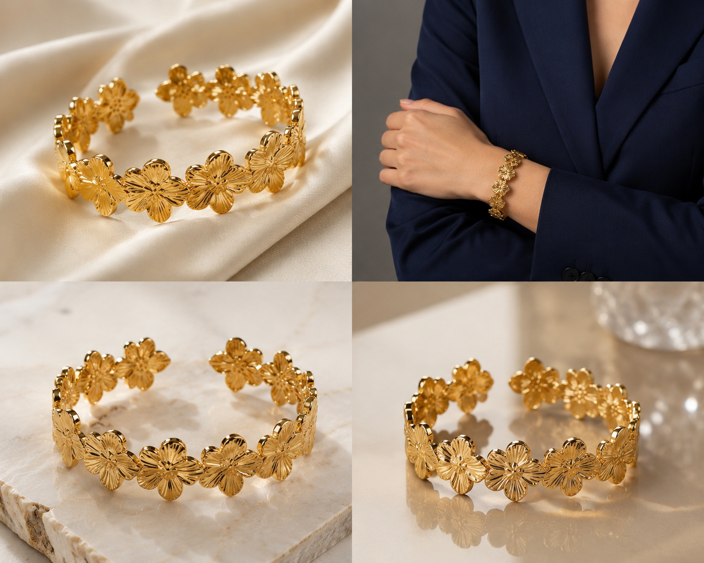 Bangle Bangle | 18K Gold Plated Daisy Flower Bangle