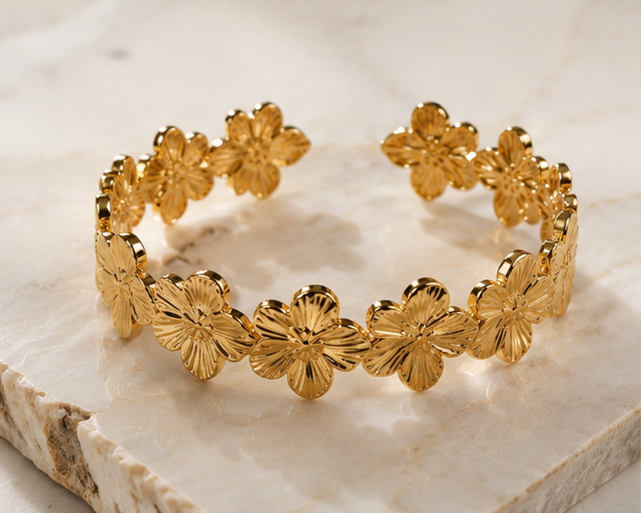 Bangle Bangle | 18K Gold Plated Daisy Flower Bangle