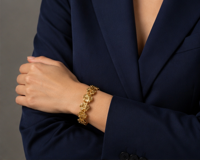 Bangle Bangle | 18K Gold Plated Daisy Flower Bangle