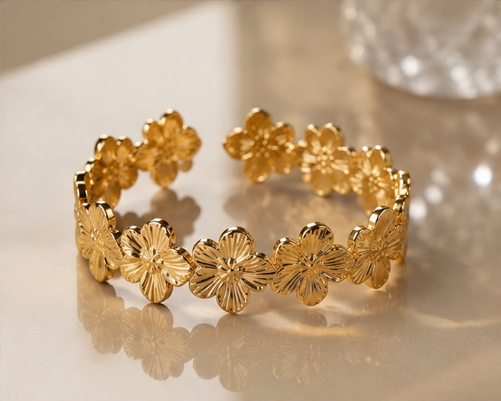 Bangle Bangle | 18K Gold Plated Daisy Flower Bangle