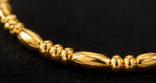 18K Gold Plated Beaded Cuff Bangle image 2