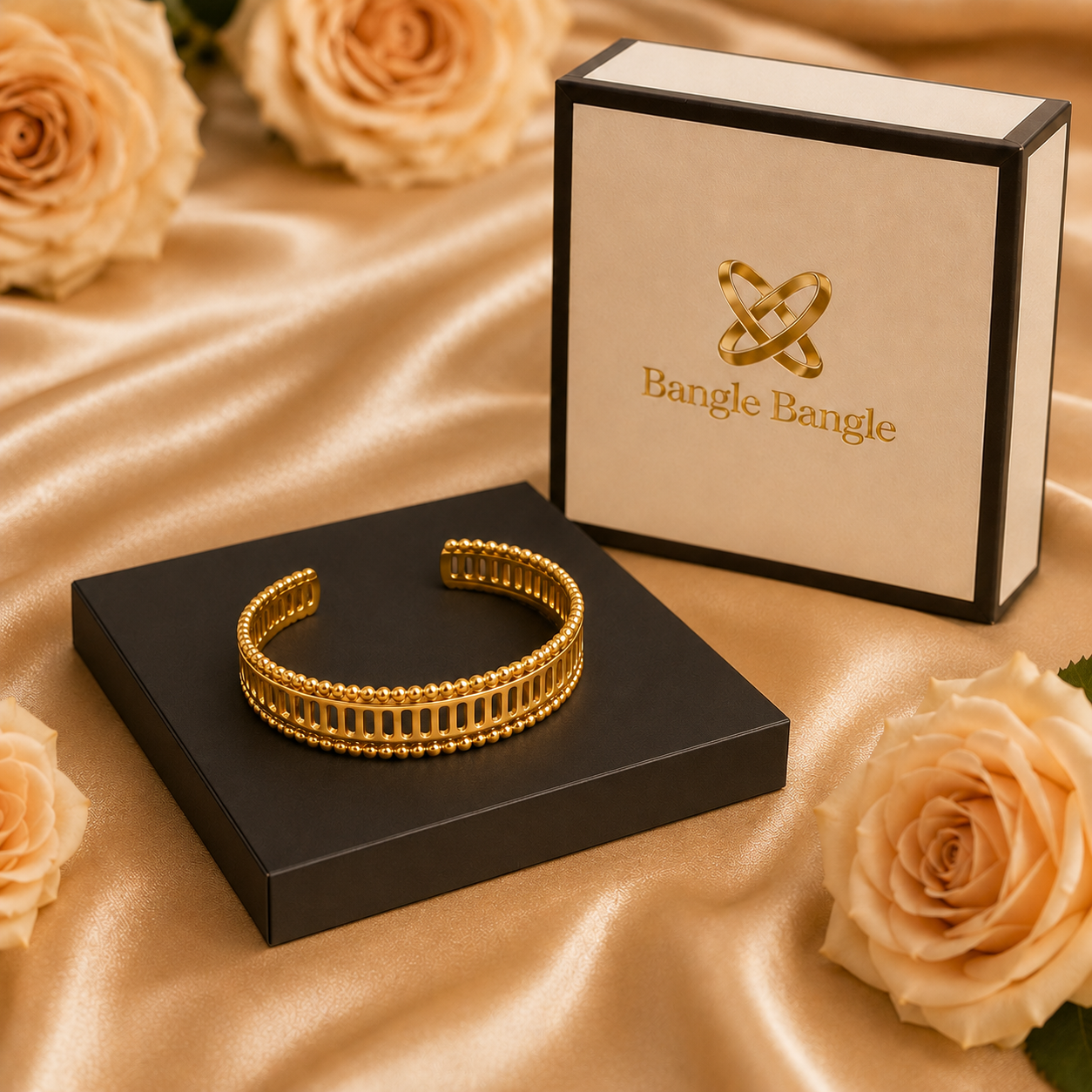 18K Gold Plated Open Cuff Bangle image 0