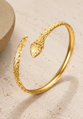 18K Gold Plated Serpent Bangle image 0