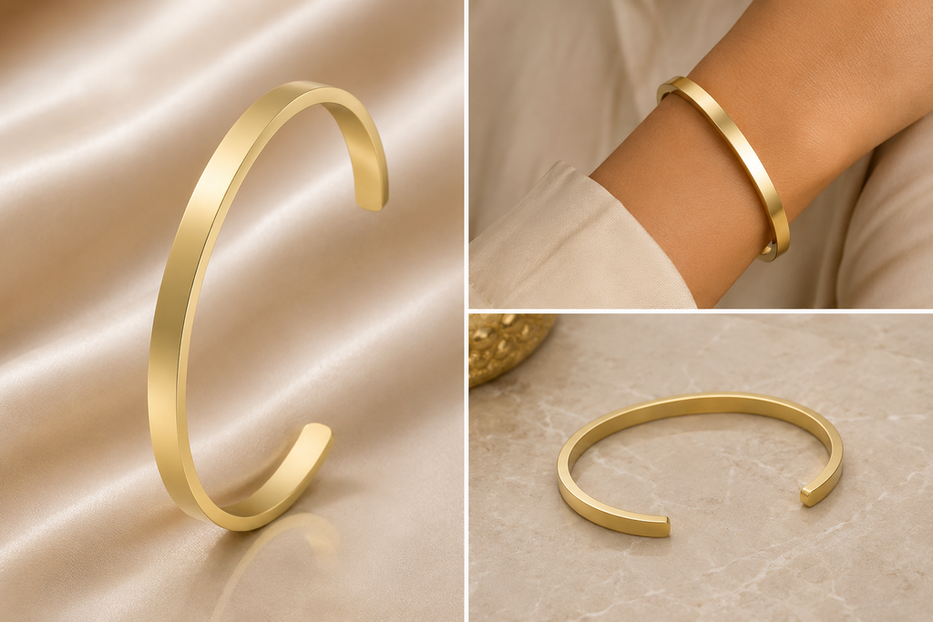 18K Gold Plated Aura Cuff Bangle image 2