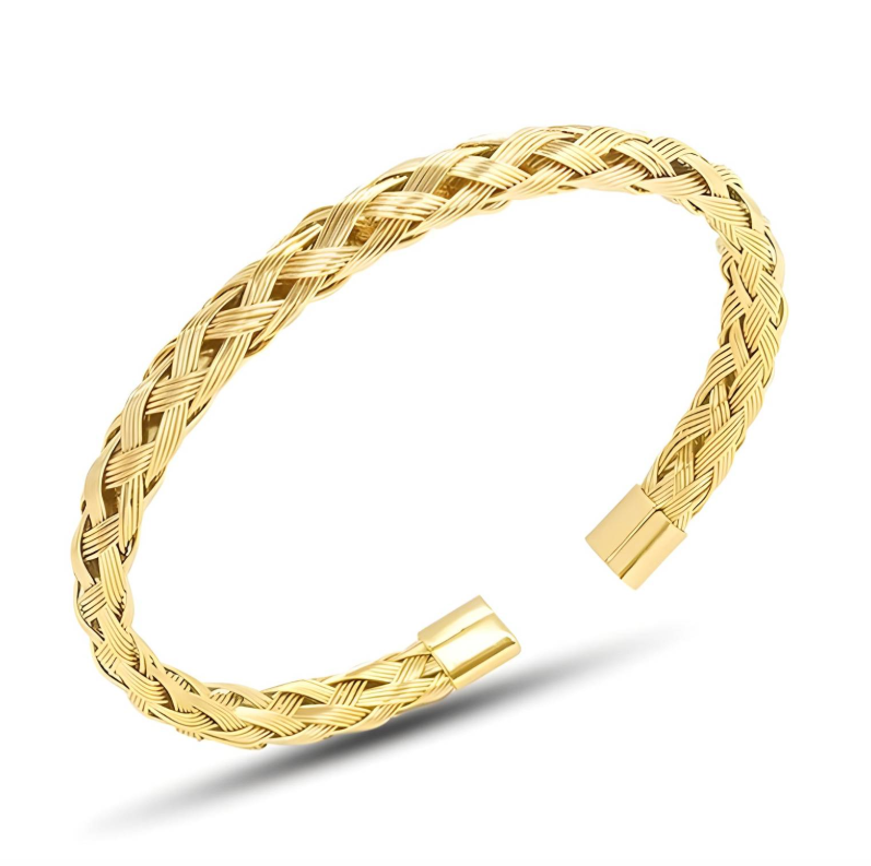 18K Gold Plated Braided Bangle image 4