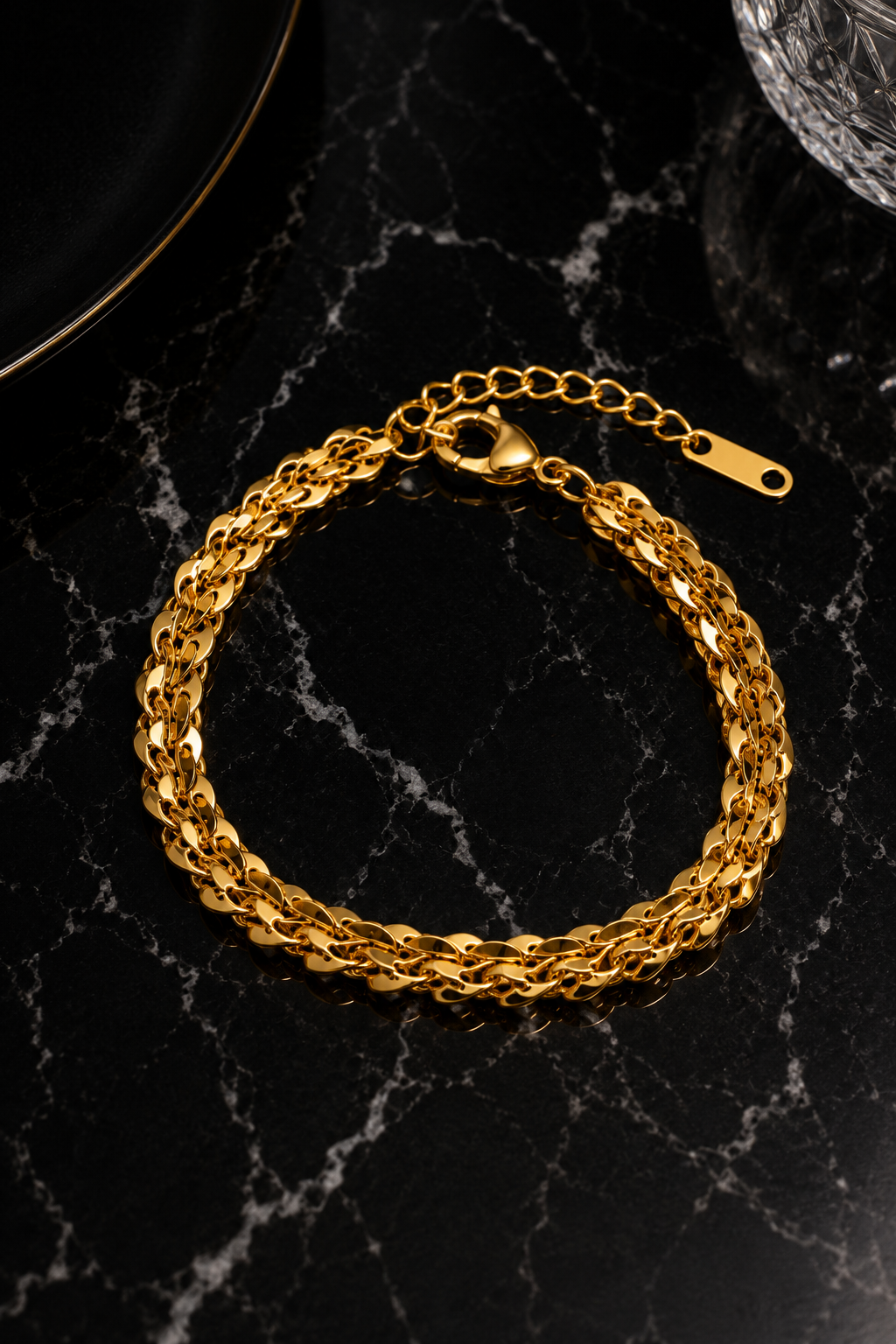 18K Gold Plated Twist Chain Bracelet image 0