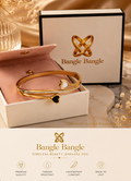 18K Gold Plated Crystal Heart Bangle image 0