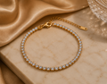 18K Gold Plated Crystal Tennis Bracelet image 0