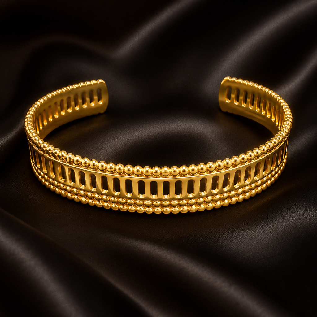 18K Gold Plated Open Cuff Bangle image 3