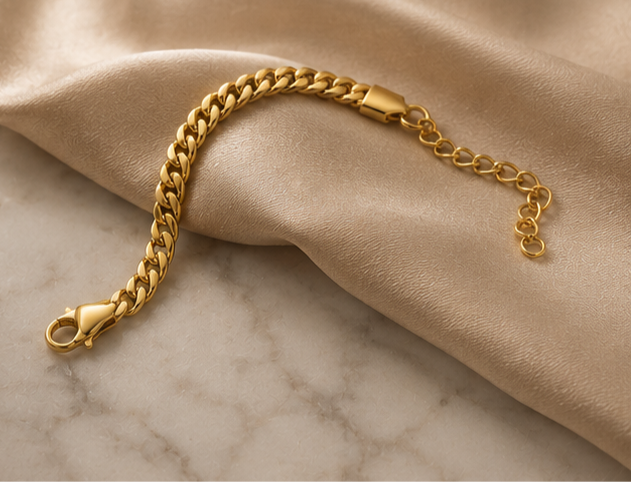 18K Gold Plated Cuban Link Bracelet image 0