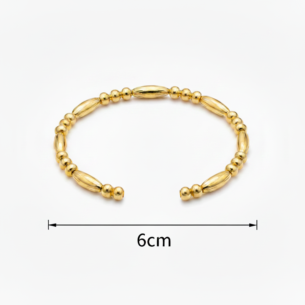 Gold Open Cuff Bangle with wider opening and 6cm arrow only
