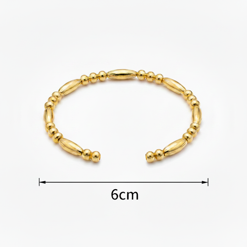 Gold Open Cuff Bangle with wider opening and 6cm arrow only
